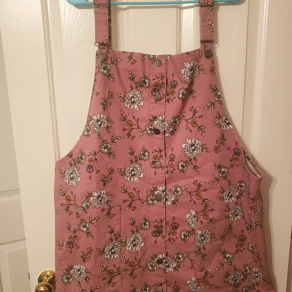 NWOT - SO brand Floral Denim Jumper